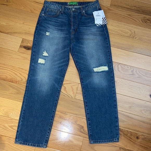 NWT Sandrine Rose Straight Fit Boyfriend Jean with distressing, size 30 - Picture 4 of 12